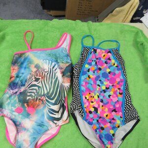 (2) One Piece Swim Suits - Girl Size 12
